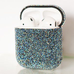 Gorgeous Blue Black Glitter Airpod Case!